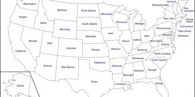 Mapa de estados UNIDOS con nombres de Estado - Mapa de los estados