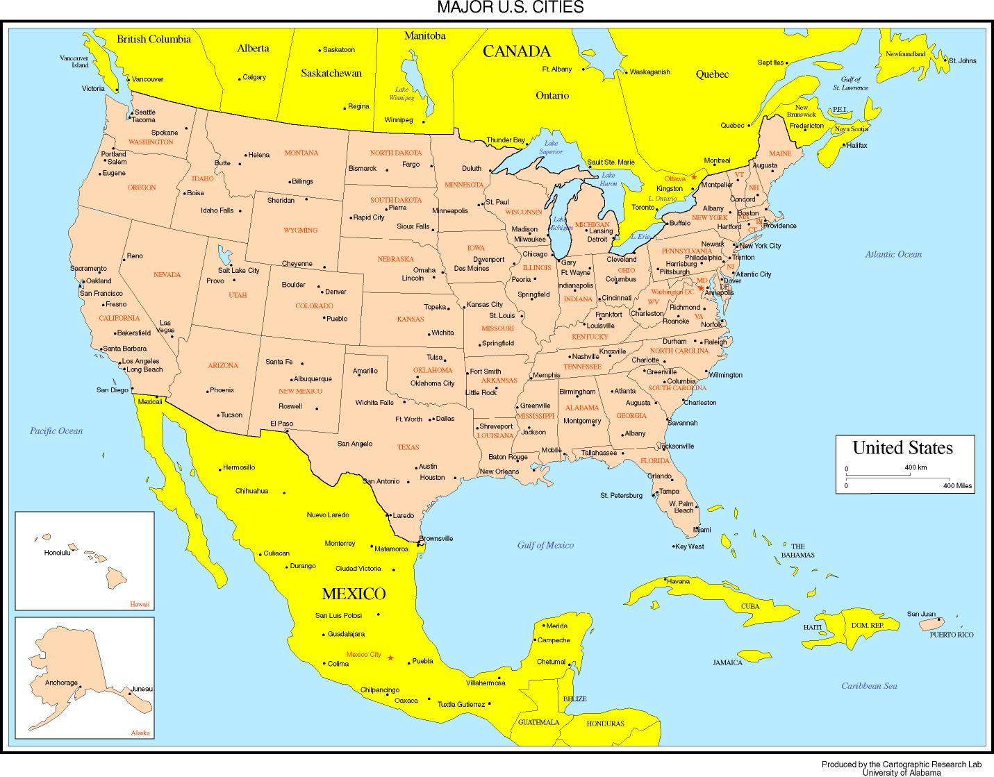 Ciudades Por Estados Mapa De Estados Unidos - bmp-lard