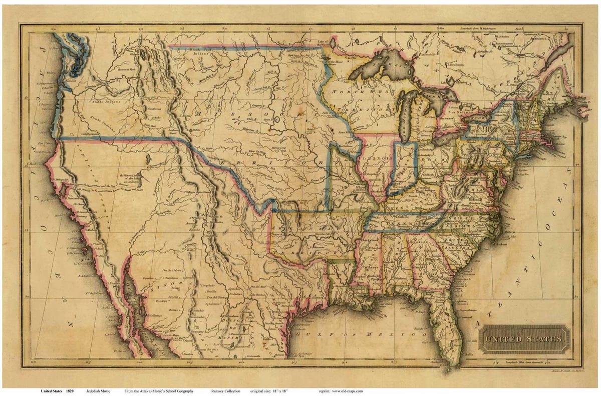 mapa de viejo, estados UNIDOS