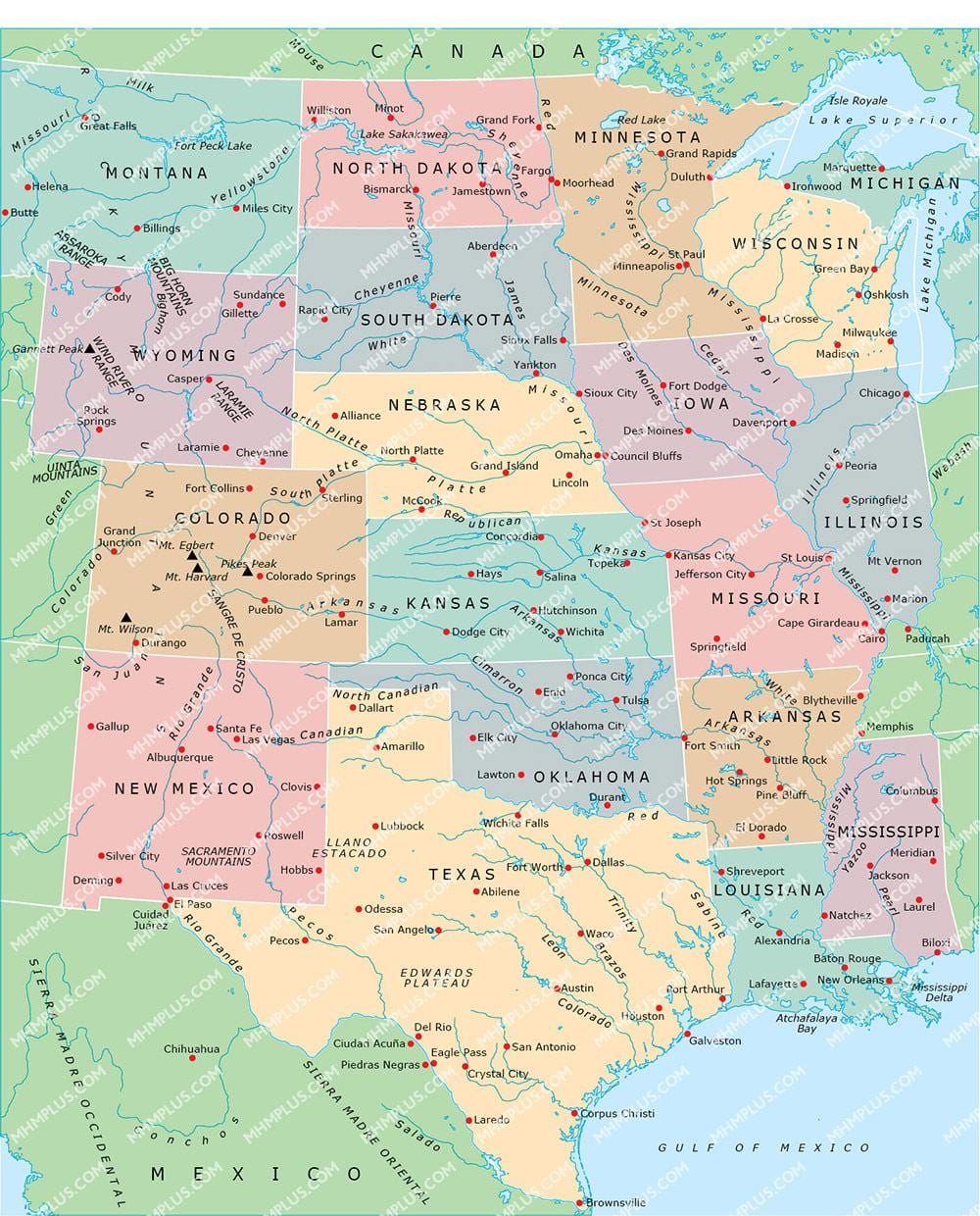 mapa de las centrales de NOSOTROS