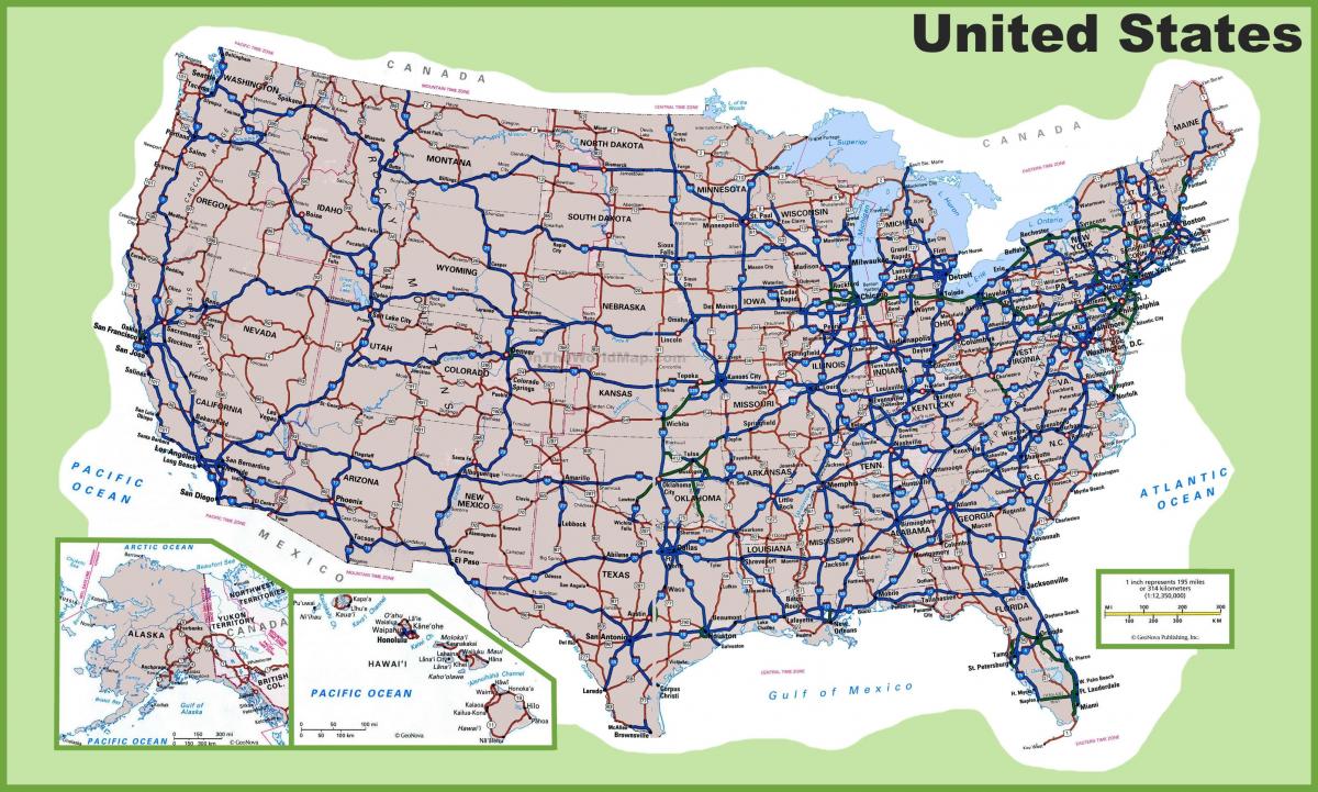 Estados Unidos Mapa De Carreteras 