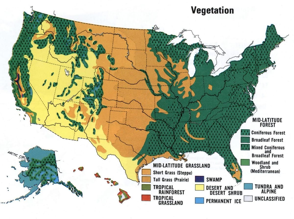mapa de estados UNIDOS desierto