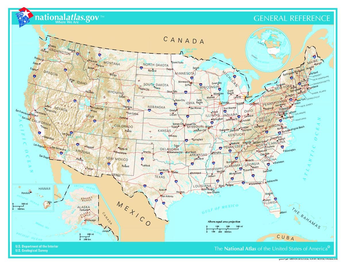 detallado mapa de estados UNIDOS