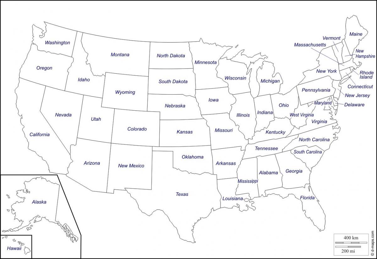 Mapa De Estados Unidos Con Nombres De Estado Mapa De Los Estados