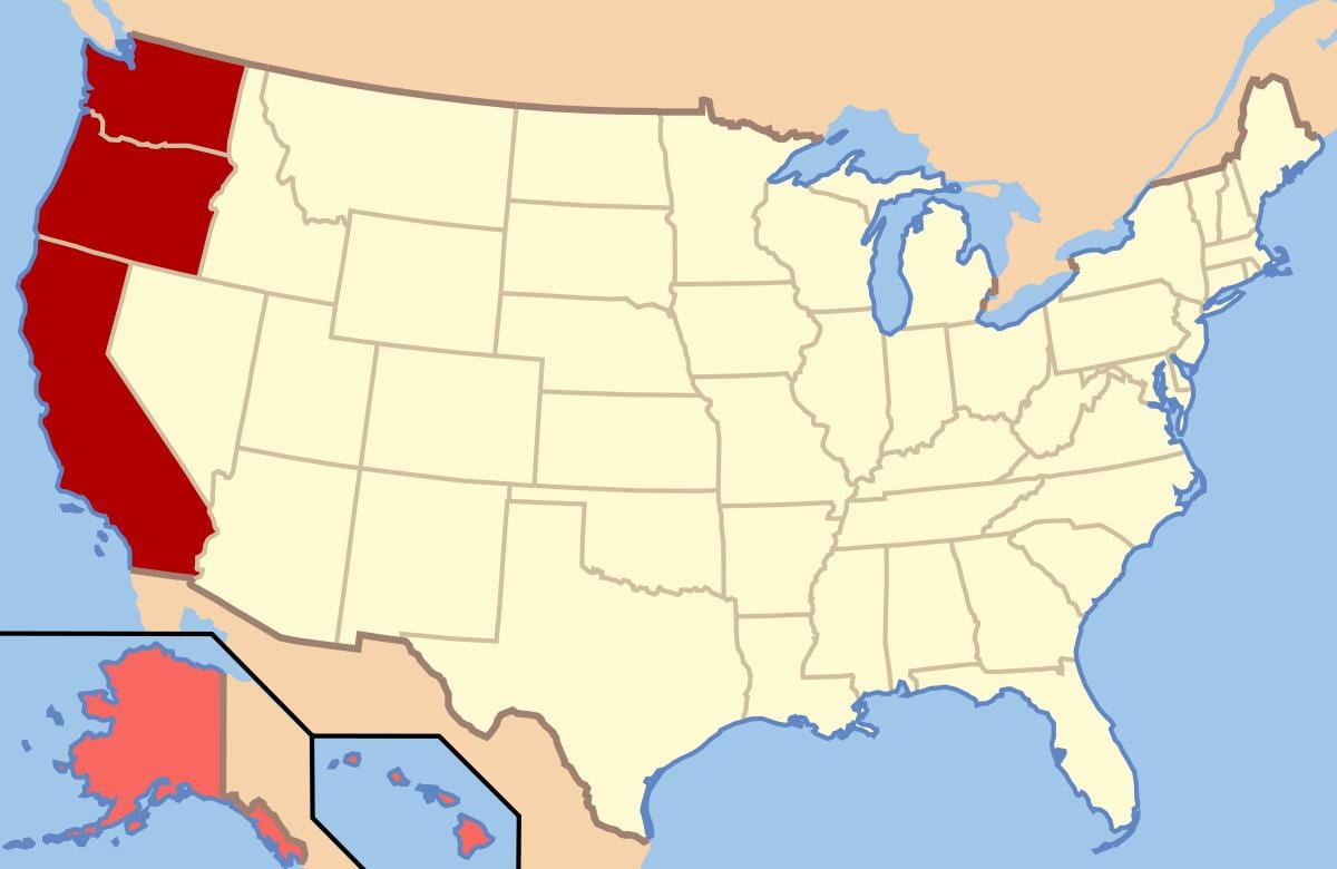 mapa de north west, estados UNIDOS