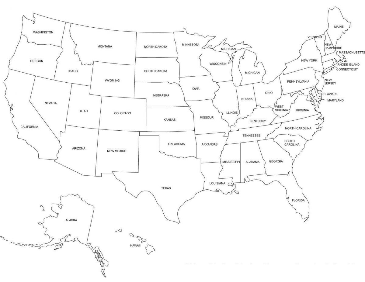 Mapa En Blanco Y Negro De Estados Unidos Mapa De Estados Unidos En Blanco Y Negro América Del 8350