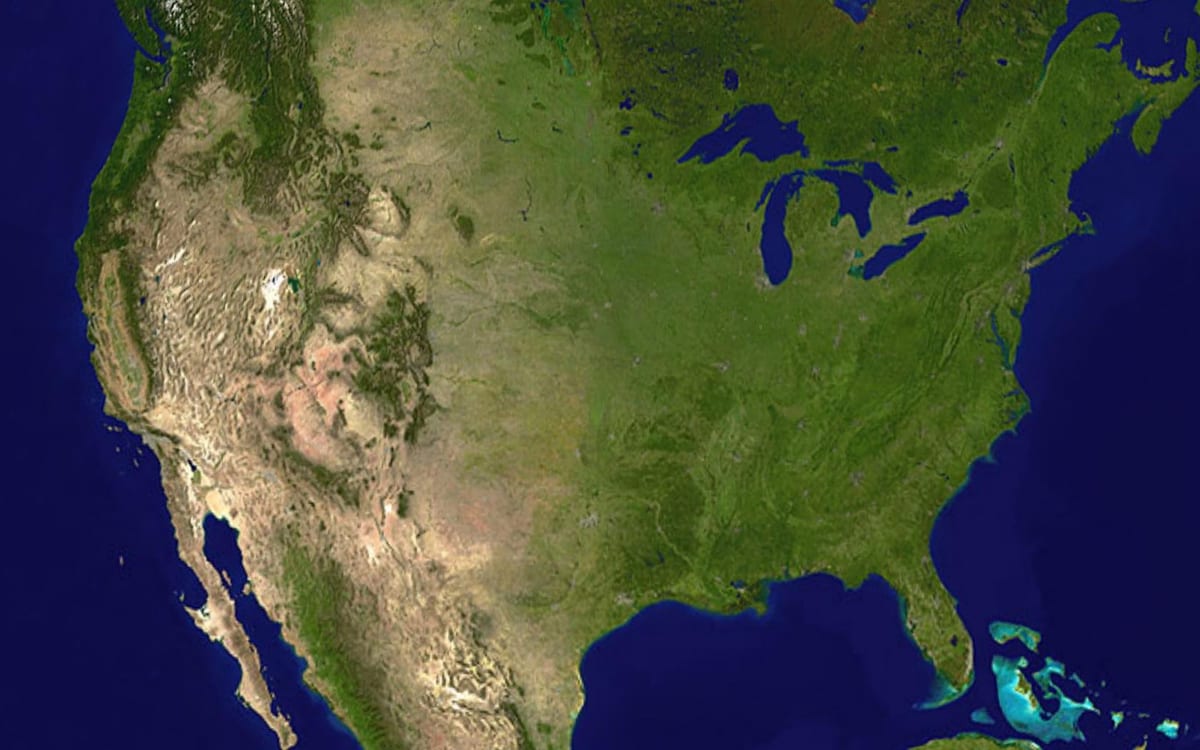 mapa de satélites de los estados UNIDOS