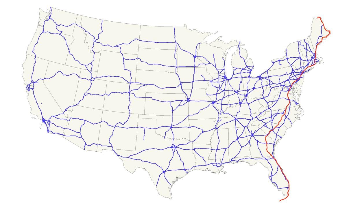mapa de la ruta 1