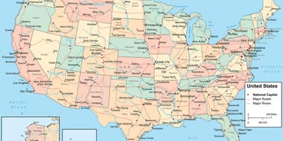 Mapa de los Estados unidos