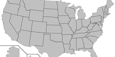 De Estado de los EE.UU. mapa en blanco