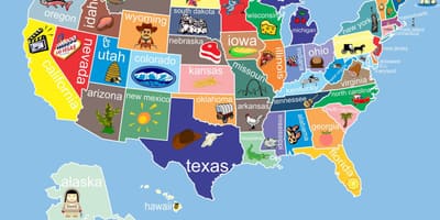 Mapa de Estados unidos con los Estados