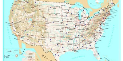 Detallado mapa de estados UNIDOS