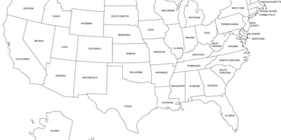 Imprimibles de mapa de Estados unidos