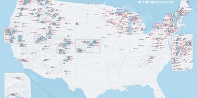 USA las estaciones de esquí mapa