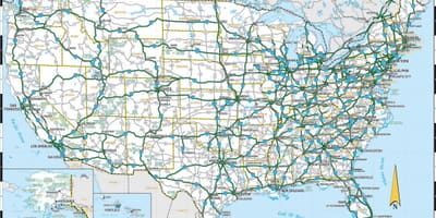 Mapa de carreteras del este de Estados unidos