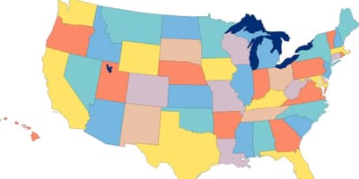 Mapa de Estados unidos de juego