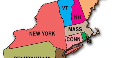Estados del noreste del mapa