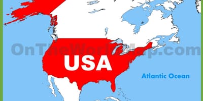 Al norte de el mapa de estados UNIDOS