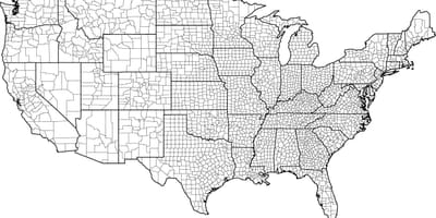 Estados UNIDOS condado mapa