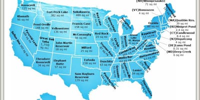 Lagos en el mapa de estados UNIDOS