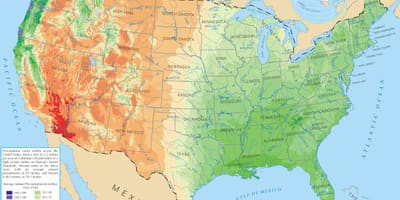 La lluvia mapa de los estados unidos