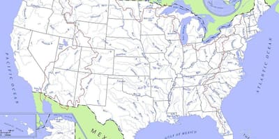 Mapa de los estados unidos vías fluviales