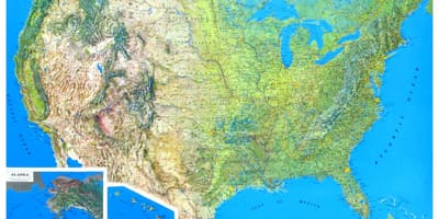 Alivio de los Estados unidos mapa