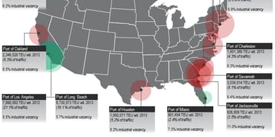 Estados UNIDOS puerto de mar del mapa