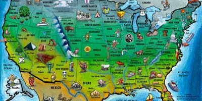 Mapa turístico de estados UNIDOS