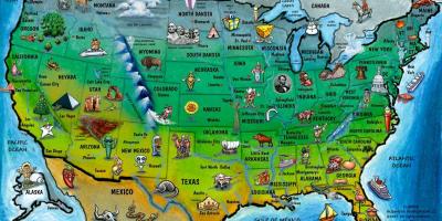 Mapa turístico de estados UNIDOS